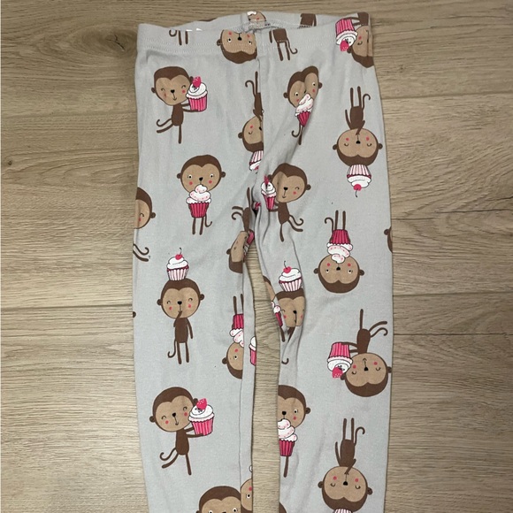 Girls’ Graphic Monkey Pajama Set with two interchangeable tops - Picture 3 of 8